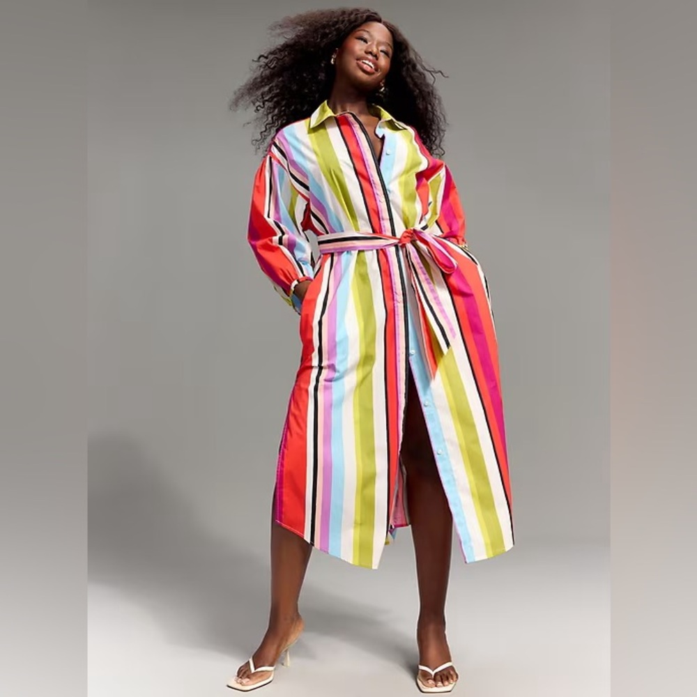 Christopher John Rogers x Old Navy rainbow striped shirt dress - SOLD OUT - NWT